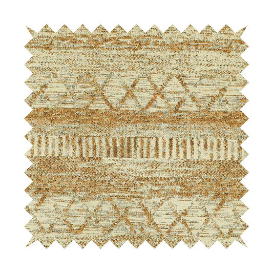 Orange Cream Colour Tribal Theme Aztec Pattern Striped Furnishing Fabric JO-1291