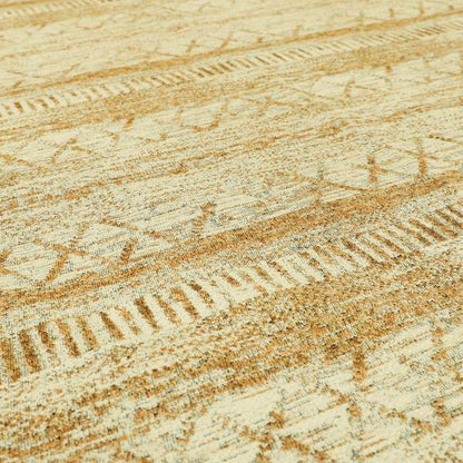 Orange Cream Colour Tribal Theme Aztec Pattern Striped Furnishing Fabric JO-1291 - Made To Measure Curtains