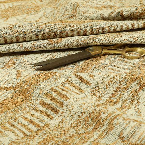 Orange Cream Colour Tribal Theme Aztec Pattern Striped Furnishing Fabric JO-1291 - Made To Measure Curtains