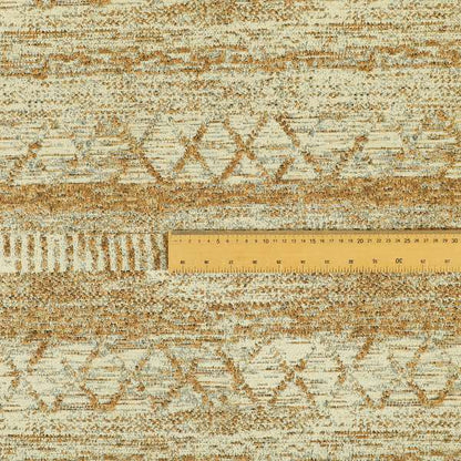Orange Cream Colour Tribal Theme Aztec Pattern Striped Furnishing Fabric JO-1291 - Roman Blinds