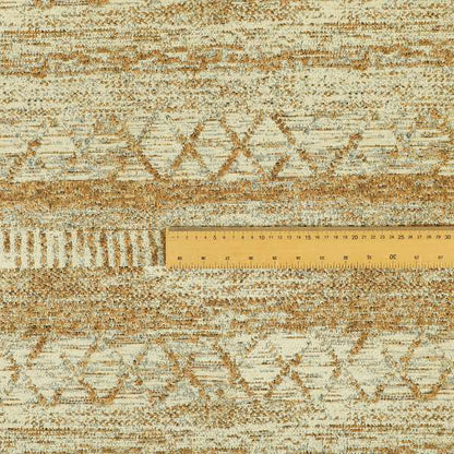 Orange Cream Colour Tribal Theme Aztec Pattern Striped Furnishing Fabric JO-1291 - Made To Measure Curtains