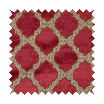 Uniformed Geometric Pattern Pink Colour Velvet Furnishing Upholstery Fabric JO-1293 - Roman Blinds