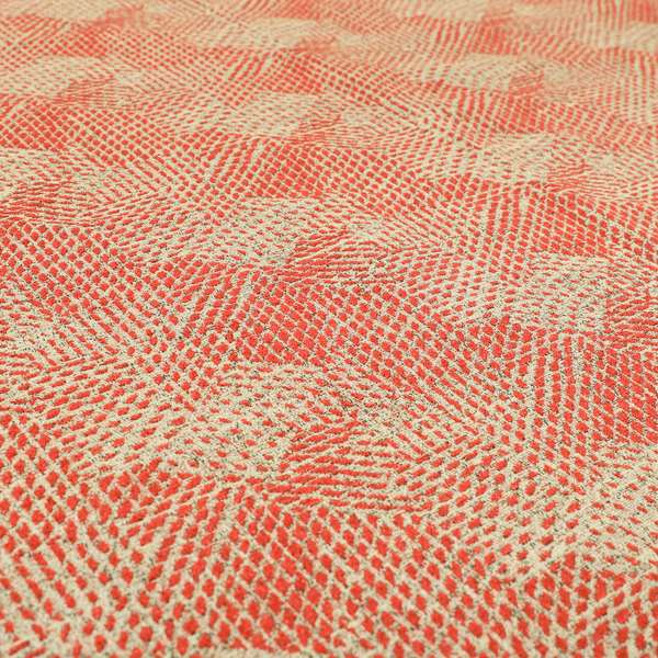 Red Grey Coloured Abstract Pattern Furnishing Upholstery Fabric JO-1296 - Roman Blinds