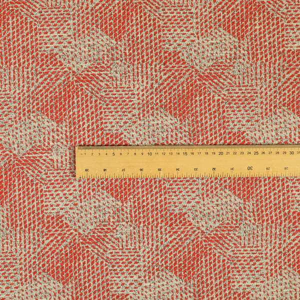 Red Grey Coloured Abstract Pattern Furnishing Upholstery Fabric JO-1296 - Roman Blinds