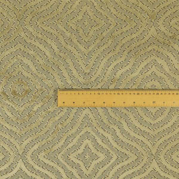 Mink Brown Colour Geometric Abstract Pattern Furnishing Velvet Upholstery Fabric JO-1297 - Roman Blinds