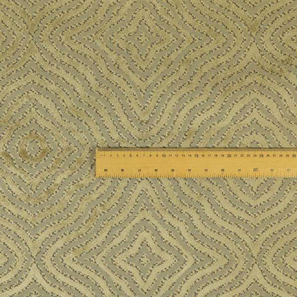 Mink Brown Colour Geometric Abstract Pattern Furnishing Velvet Upholstery Fabric JO-1297 - Roman Blinds