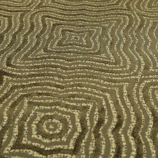 Brown Colour Geometric Abstract Pattern Furnishing Velvet Upholstery Fabric JO-1298 - Roman Blinds