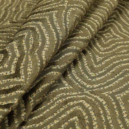 Brown Colour Geometric Abstract Pattern Furnishing Velvet Upholstery Fabric JO-1298