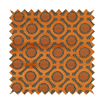 Orange Colour Uniformed Geometric Modern Pattern Furnishing Velvet Upholstery Fabric JO-1299