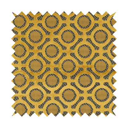 Golden Yellow Colour Uniformed Geometric Modern Pattern Furnishing Velvet Upholstery Fabric JO-1300 - Made To Measure Curtains