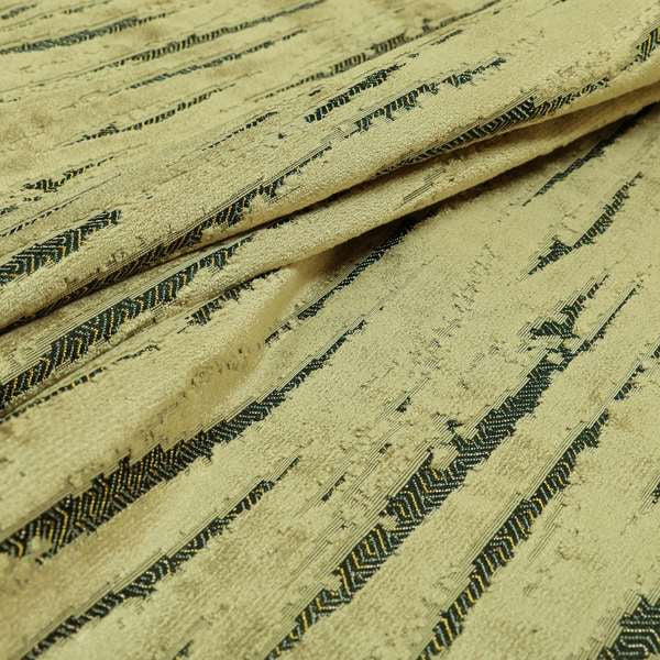 Abstract Pattern In Golden Brown Velvet Material Furnishing Upholstery Fabric JO-1301