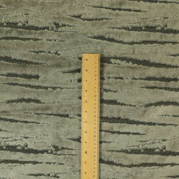 Abstract Pattern In Grey Velvet Material Furnishing Upholstery Fabric JO-1302 - Roman Blinds