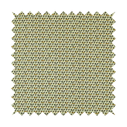 Cream Black Brown Yellow Small Pattern Geometric Chenille Upholstery Fabric JO-1303 - Roman Blinds