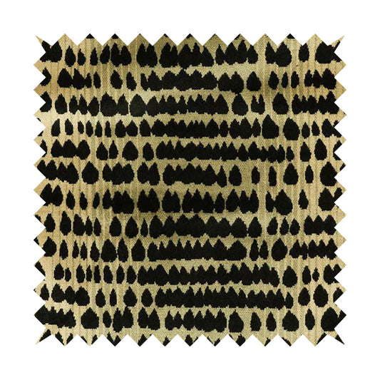 Black Beige Colour Abstract Geometric Pattern Heavy Quality Velvet Upholstery Fabric JO-1304