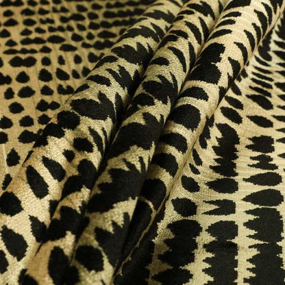 Black Beige Colour Abstract Geometric Pattern Heavy Quality Velvet Upholstery Fabric JO-1304 - Roman Blinds