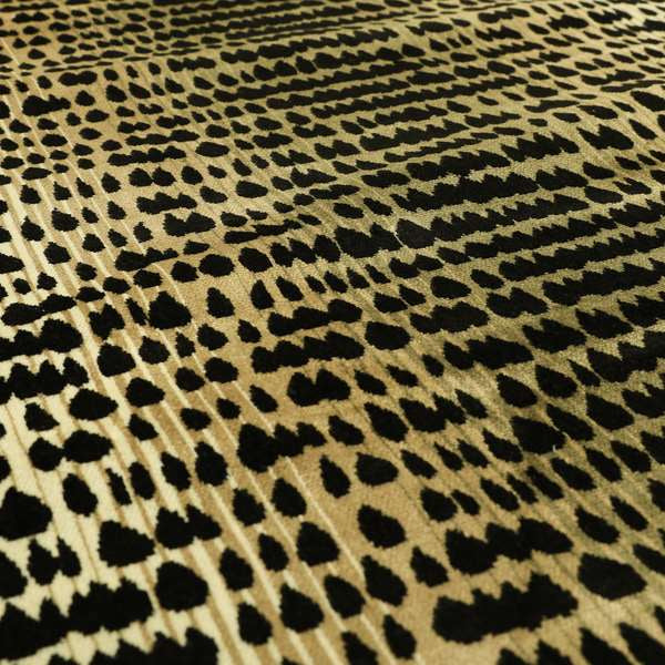 Black Beige Colour Abstract Geometric Pattern Heavy Quality Velvet Upholstery Fabric JO-1304 - Roman Blinds
