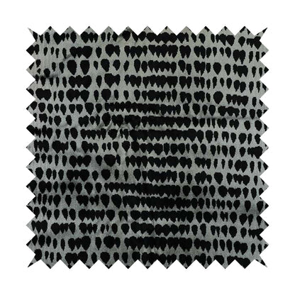 Black Grey Colour Abstract Geometric Pattern Heavy Quality Velvet Upholstery Fabric JO-1305 - Roman Blinds