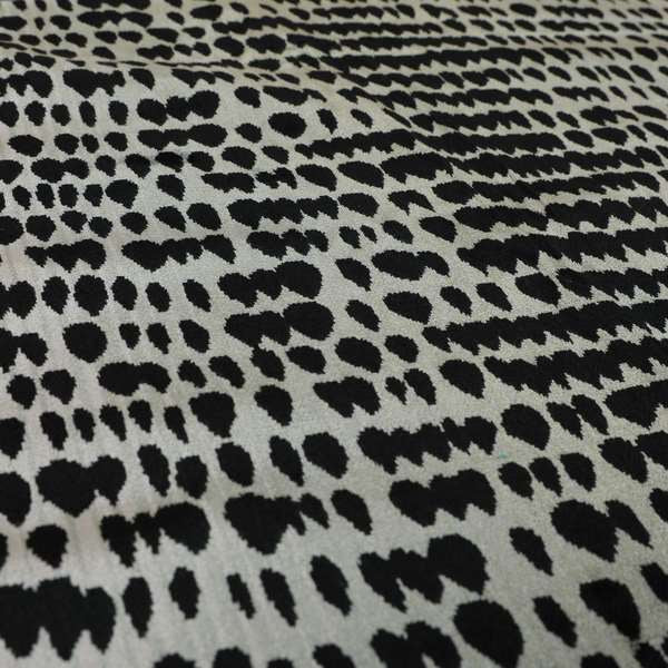 Black Grey Colour Abstract Geometric Pattern Heavy Quality Velvet Upholstery Fabric JO-1305 - Made To Measure Curtains