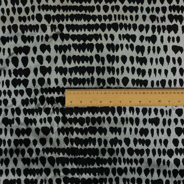 Black Grey Colour Abstract Geometric Pattern Heavy Quality Velvet Upholstery Fabric JO-1305 - Made To Measure Curtains