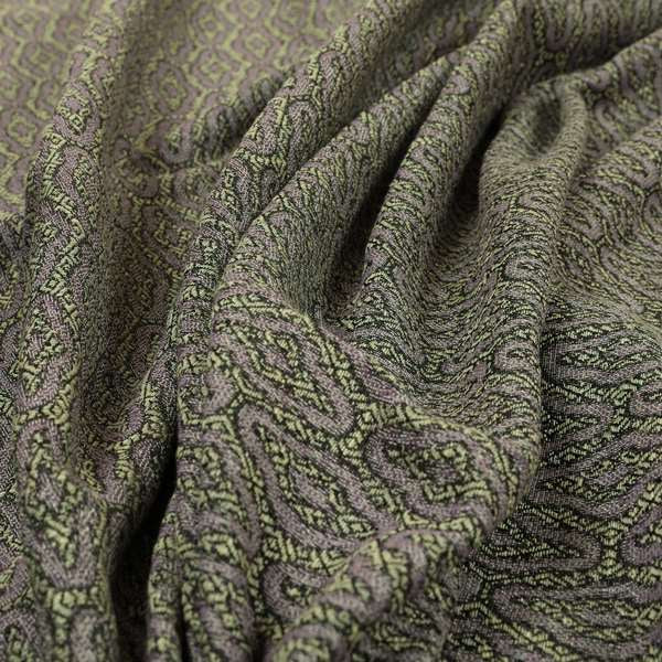 Grey Background With Purple Eclipsed Pattern Chenille Upholstery Fabric JO-1311 - Made To Measure Curtains