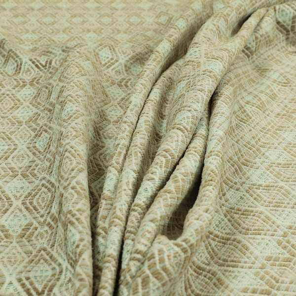 Brown Colour Geometric Vertically Aligned Striped Chenille Furnishing Fabric JO-1312 - Roman Blinds