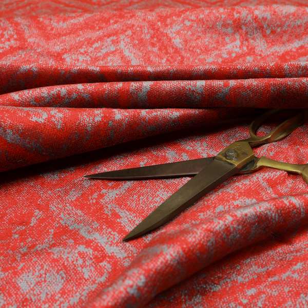 Cubed Geometric Modern Shaped Red Purple Colour Heavy Velvet Upholstery Fabric JO-1315 - Made To Measure Curtains