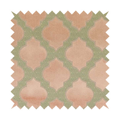 Uniformed Geometric Pattern Baby Pink Colour Velvet Furnishing Upholstery Fabric JO-1317 - Roman Blinds