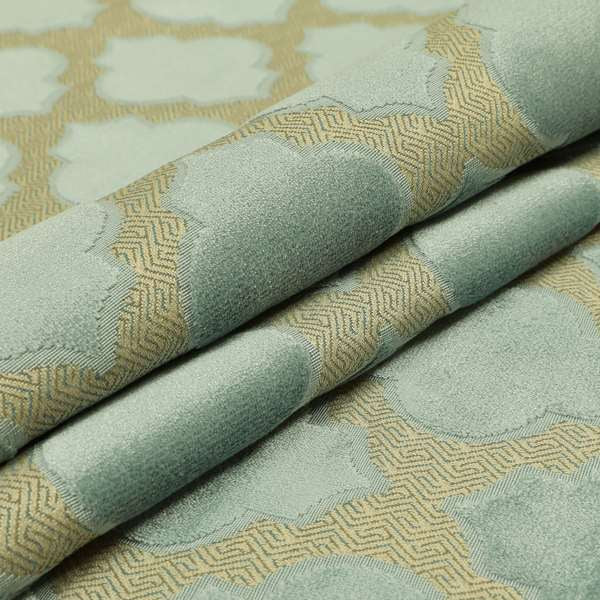 Uniformed Geometric Pattern Blue Colour Velvet Furnishing Upholstery Fabric JO-1318 - Roman Blinds