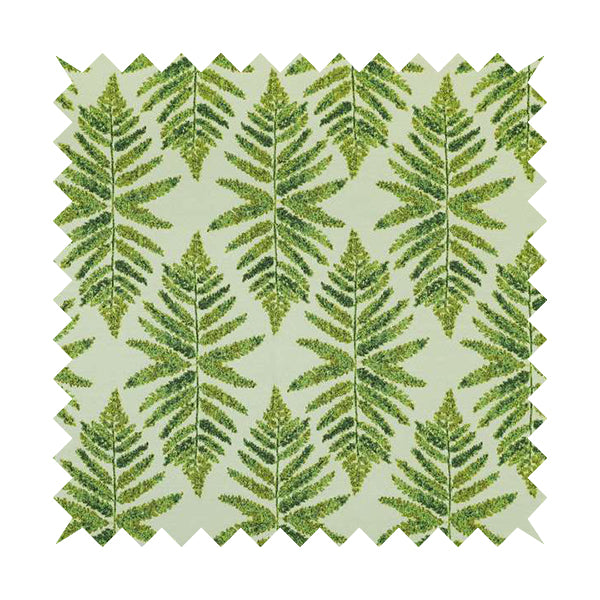 Fern Leaf Inspired Pattern Green Colour Chenille Furnishing Upholstery Fabric JO-1319 - Roman Blinds