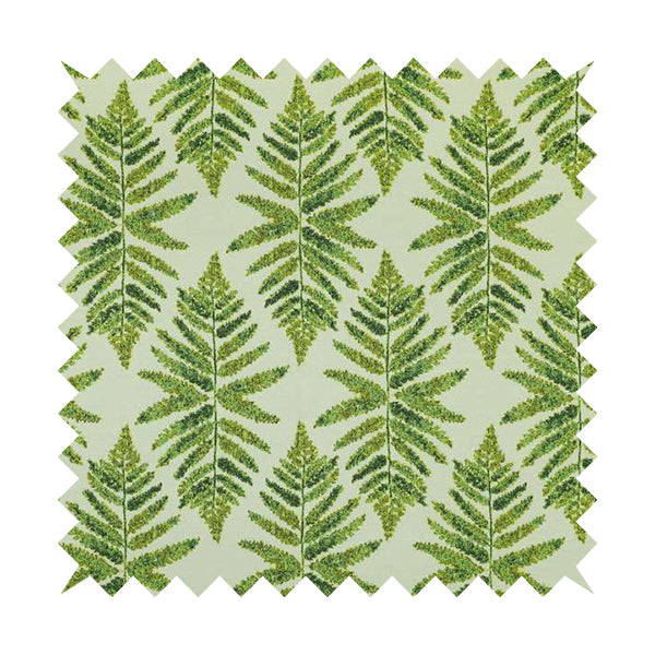 Fern Leaf Inspired Pattern Green Colour Chenille Furnishing Upholstery Fabric JO-1319 - Made To Measure Curtains