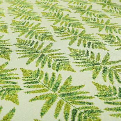 Fern Leaf Inspired Pattern Green Colour Chenille Furnishing Upholstery Fabric JO-1319 - Made To Measure Curtains