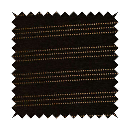 Vegas Brown Bronze Shine Effect Striped Dotted Pattern Soft Chenille Upholstery Fabric JO-132 - Made To Measure Curtains