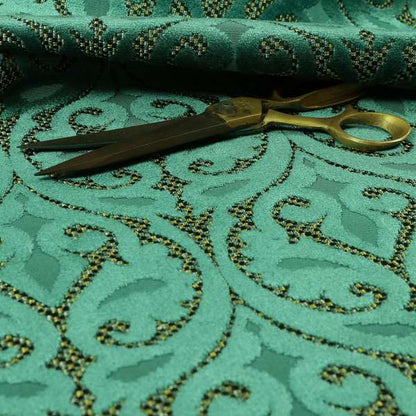 Teal Velvet Fleur De Lis Theme Pattern Material Furnishing Upholstery Fabric JO-1325 - Handmade Cushions