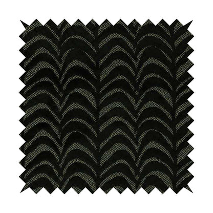 Half Curved Stripe Pattern In Velvet Material Black Colour Furnishing Upholstery Fabric JO-1327 - Handmade Cushions