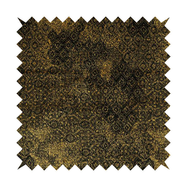 Traditional All Over Pattern Black Gold Yellow Colour Heavy Quality Velvet Upholstery Fabric JO-1329 - Handmade Cushions