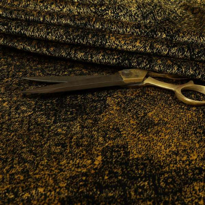 Traditional All Over Pattern Black Gold Yellow Colour Heavy Quality Velvet Upholstery Fabric JO-1329 - Roman Blinds