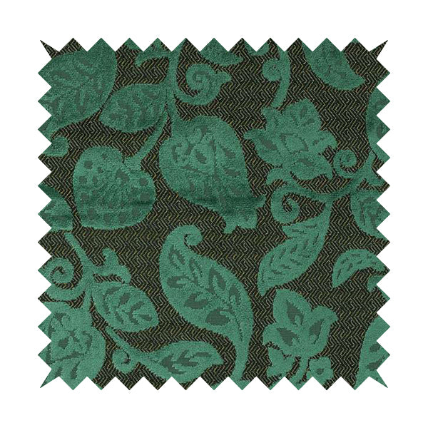 Floral Pattern Teal Colour Heavy Quality Velvet Upholstery Fabric JO-1335 - Handmade Cushions