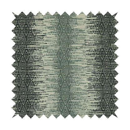 Tribal Ikat Inspired Striped Pattern In Soft Chenille Material White Blue Colour Upholstery Fabric JO-1337 - Roman Blinds