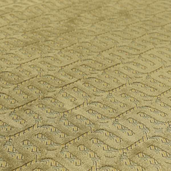 Mink Brown Colour Geometric Maze Pattern Furnishing Velvet Upholstery Fabric JO-1341 - Roman Blinds