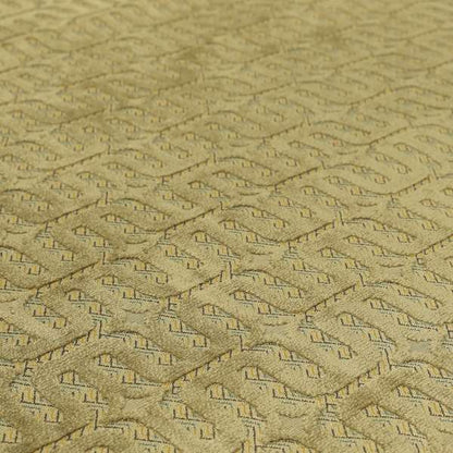 Mink Brown Colour Geometric Maze Pattern Furnishing Velvet Upholstery Fabric JO-1341 - Roman Blinds