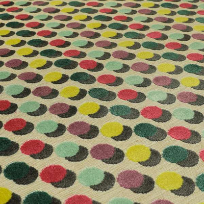 Modern Polka Dotted Pattern Cut Velvet Material Multi Coloured Grey Upholstery Fabric JO-1344 - Roman Blinds
