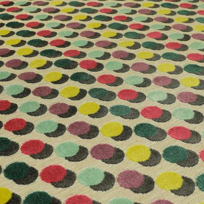 Modern Polka Dotted Pattern Cut Velvet Material Multi Coloured Grey Upholstery Fabric JO-1344 - Handmade Cushions