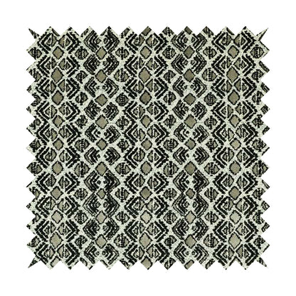 Black Grey Colour Small Geometric Pattern Cut Velvet Material Upholstery Fabric JO-1355