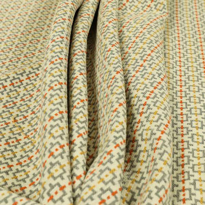 Beige Grey Coloured Small Uniformed Geometric Pattern Upholstery Fabric JO-1357 - Made To Measure Curtains