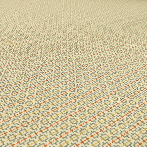 Beige Grey Coloured Small Uniformed Geometric Pattern Upholstery Fabric JO-1357 - Made To Measure Curtains