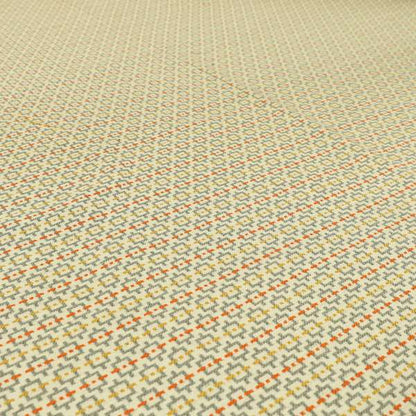 Beige Grey Coloured Small Uniformed Geometric Pattern Upholstery Fabric JO-1357 - Made To Measure Curtains