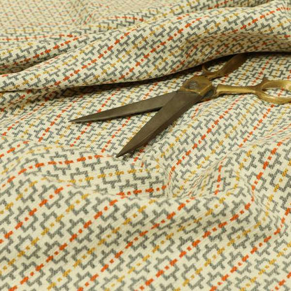 Beige Grey Coloured Small Uniformed Geometric Pattern Upholstery Fabric JO-1357 - Roman Blinds