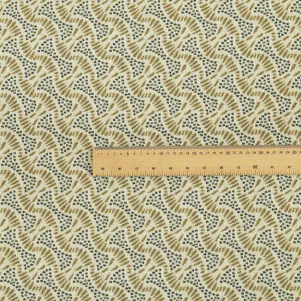 Blue Yellow Cream Balanced Geometric Pattern Soft Chenille Upholstery Fabric JO-136 - Made To Measure Curtains