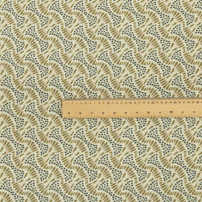 Blue Yellow Cream Balanced Geometric Pattern Soft Chenille Upholstery Fabric JO-136 - Made To Measure Curtains