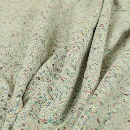 Abstract Pattern In White With Multi Coloured Background Chenille Upholstery Furnishing Fabric JO-1365 - Made To Measure Curtains